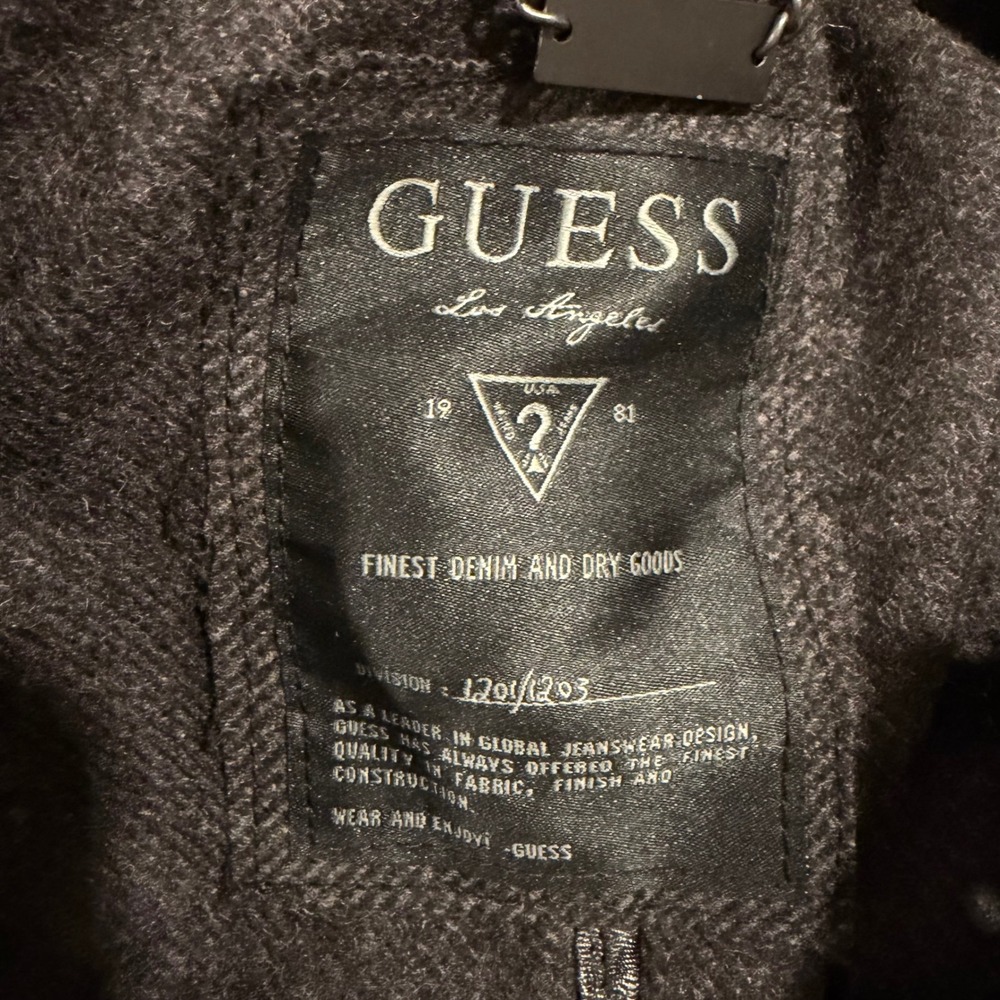 Guess Men's Size XS Charcoal Gray‎ Wool Blend Military Jacket Coat Button Front - Picture 3 of 5